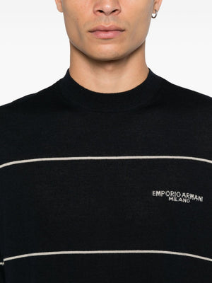 Emporio Armani Virgin wool sweater with jacquard logo