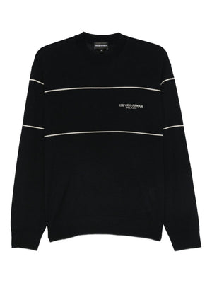 Emporio Armani Virgin wool sweater with jacquard logo