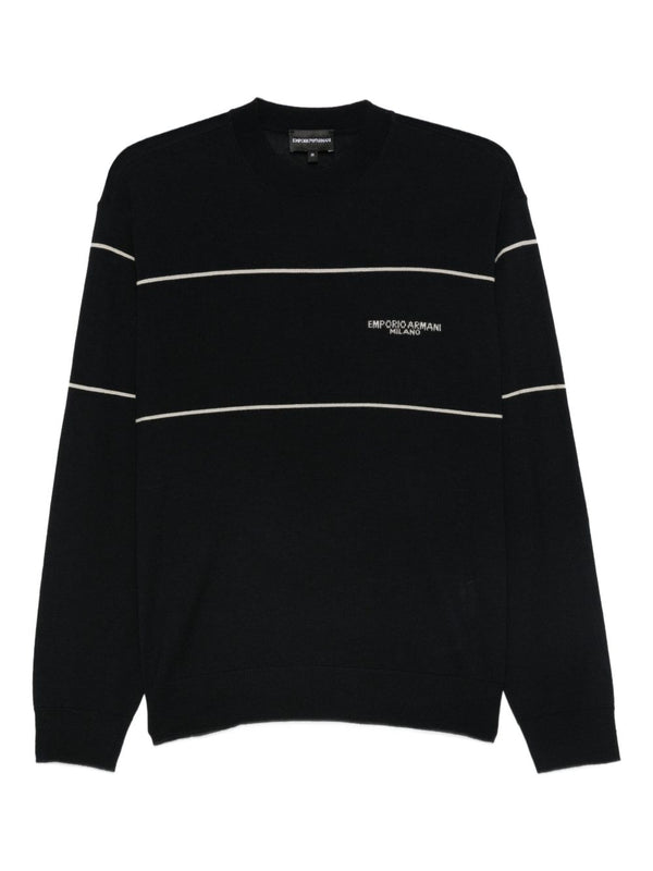 Emporio Armani Virgin wool sweater with jacquard logo