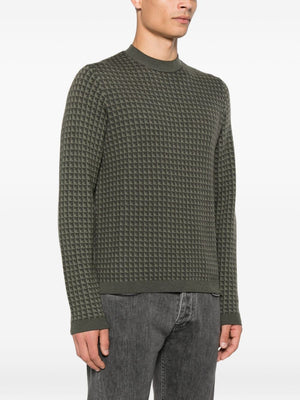 Emporio Armani Geometric-pattern virgin-wool sweater