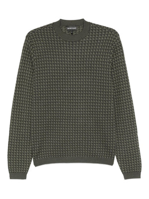 Emporio Armani Geometric-pattern virgin-wool sweater