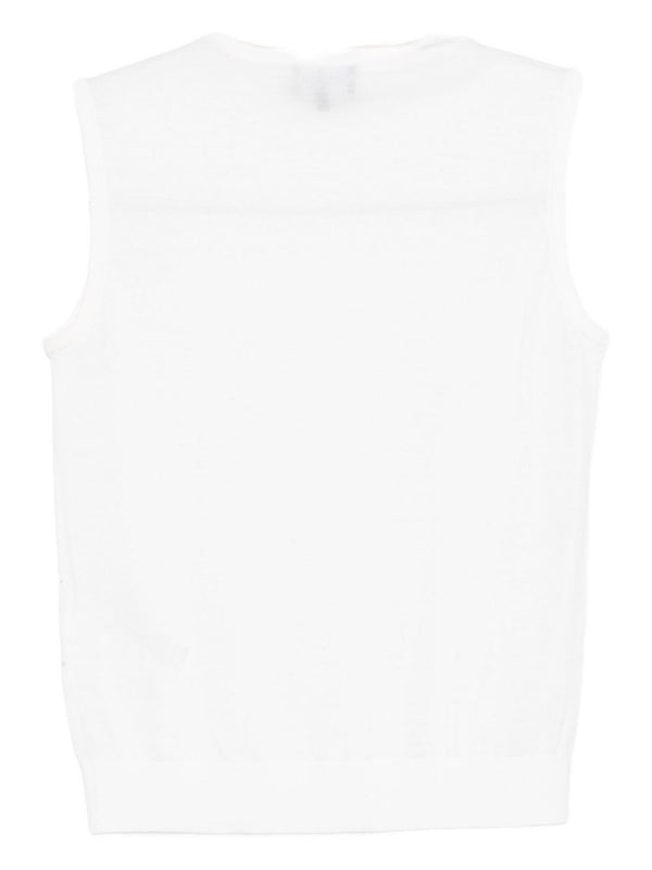 Emporio Armani Turtleneck top in shaved virgin wool with micro rhinestones