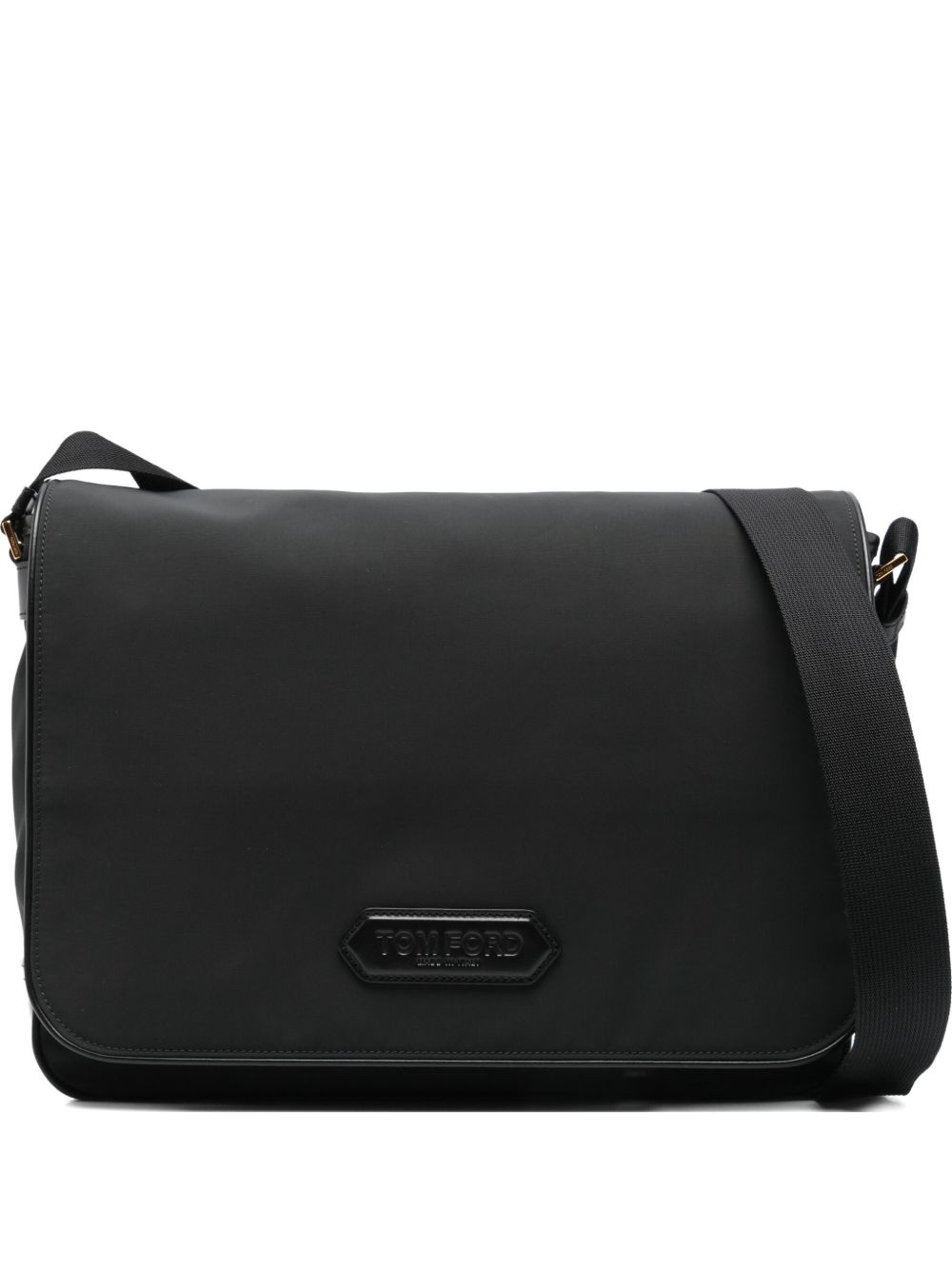 Tom Ford leather-trimmed nylon messenger bag