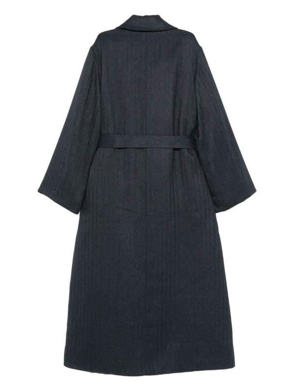 Emporio Armani Striped double-breasted coat