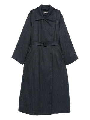Emporio Armani Striped double-breasted coat