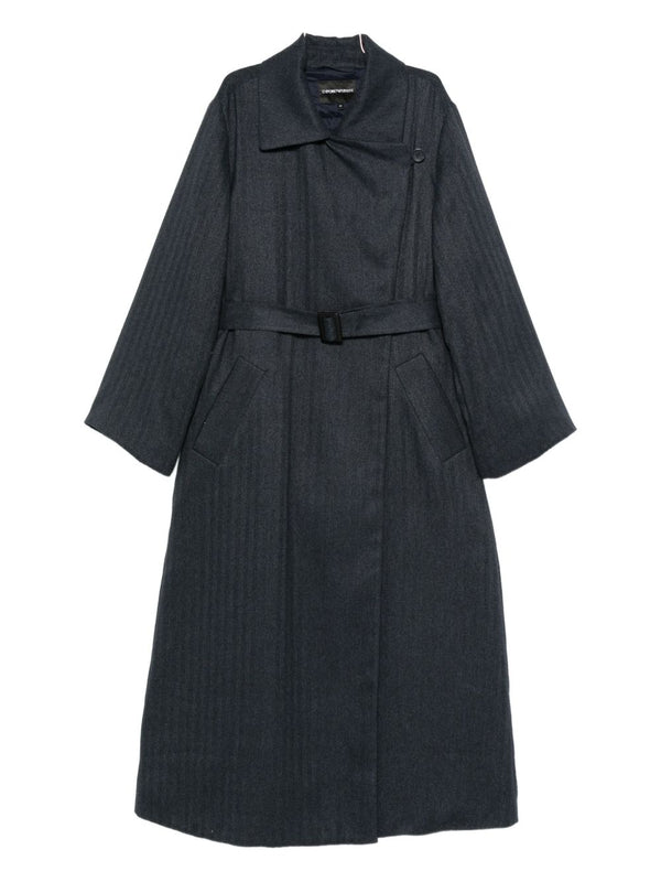 Emporio Armani Striped double-breasted coat
