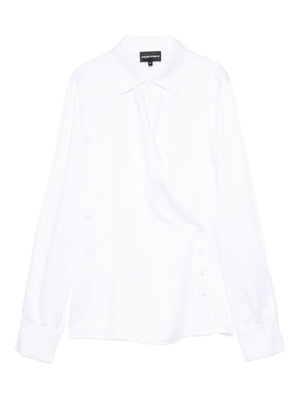 Emporio Armani Wrap-front button-detail blouse