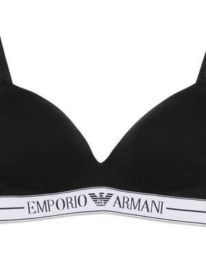 Emporio Armani ASV organic-cotton, padded triangle bra with logo underband