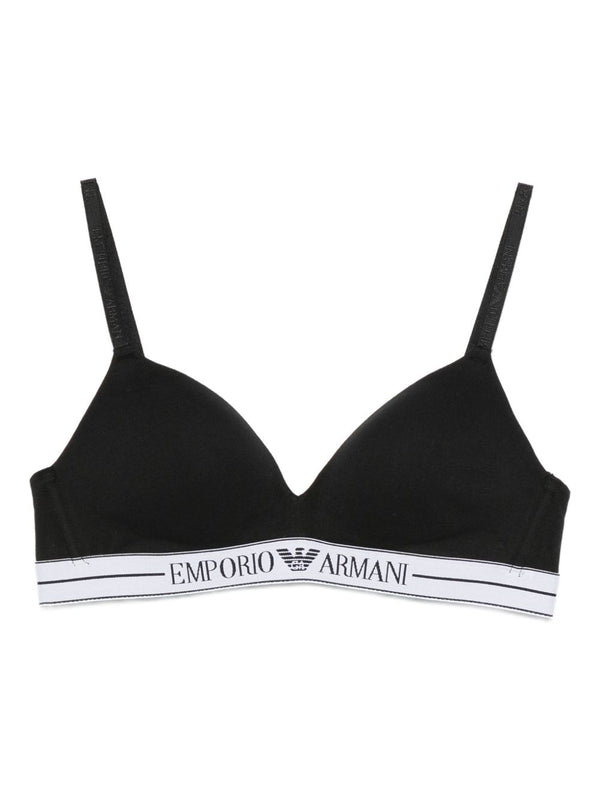 Emporio Armani ASV organic-cotton, padded triangle bra with logo underband