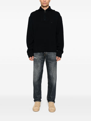 Emporio Armani Half-zip wool sweater