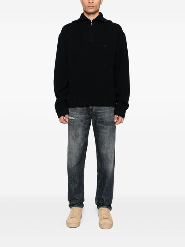 Emporio Armani Half-zip wool sweater