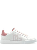Dolce & Gabbana-Portofino Light Strobel sneakers in white and pink calf leather