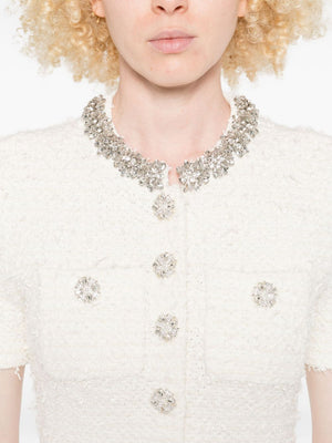 Self-Portrait Embellished button-detailed mini dress