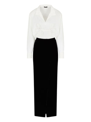 Emporio Armani ASV Jeu de Cartes Velvet Two-Piece Dress