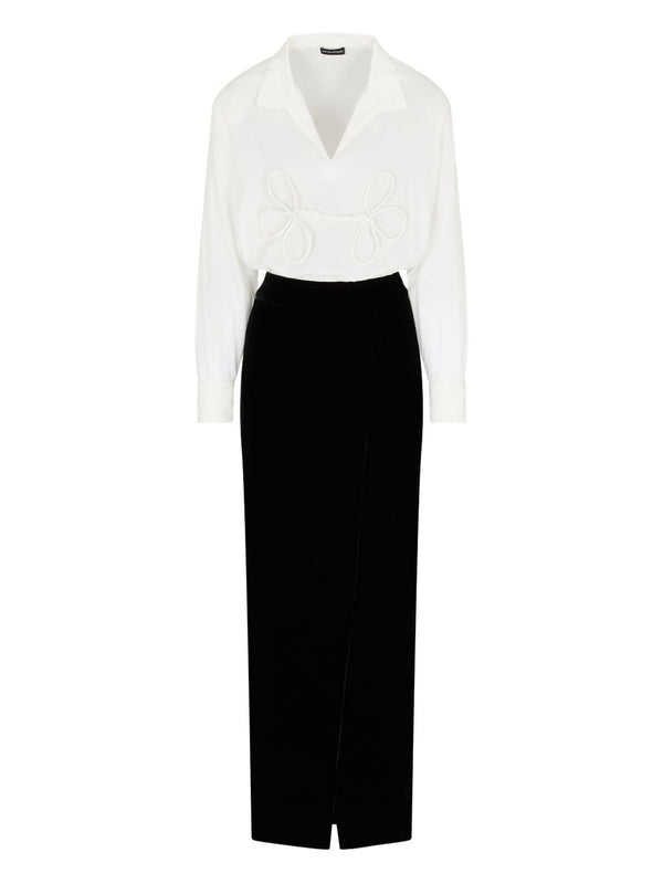 Emporio Armani ASV Jeu de Cartes Velvet Two-Piece Dress