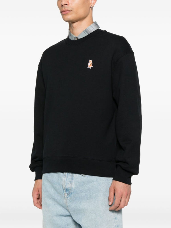 Maison Kitsuné Fox-embroidered cotton sweatshirt