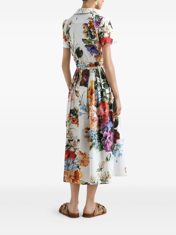 Dolce & Gabbana Poplin dress with flower bouquet print