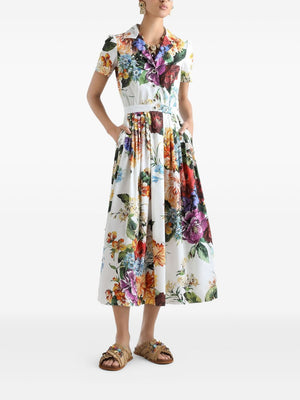 Dolce & Gabbana Poplin dress with flower bouquet print