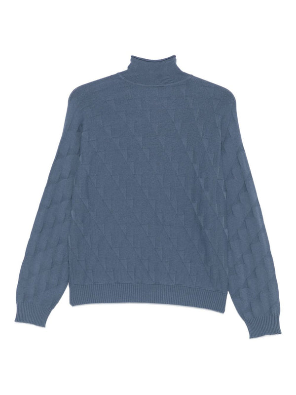 Emporio Armani High-neck diamond-pattern sweater