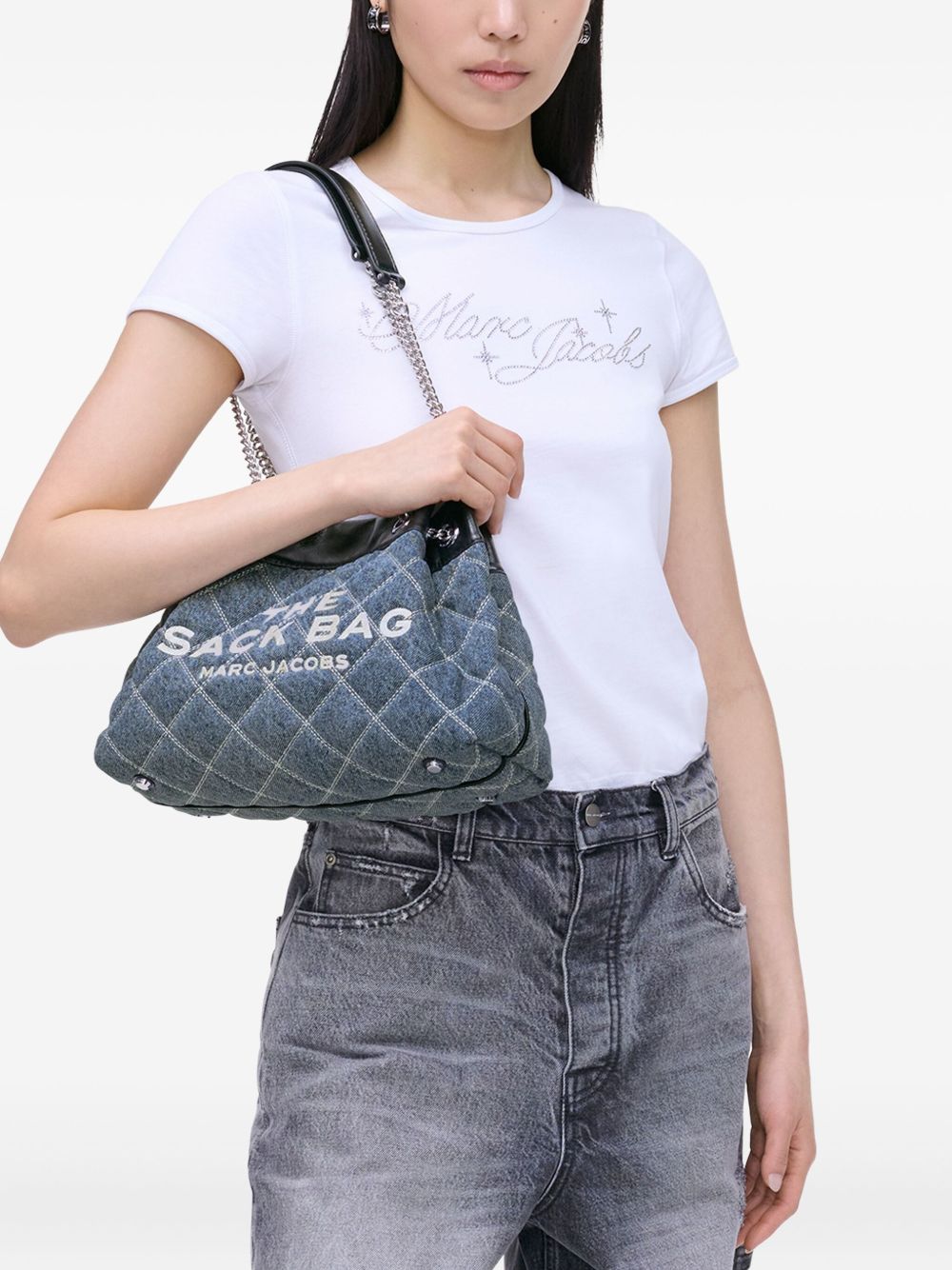 Marc Jacobs The Quilted Denim Chain Sack Bag