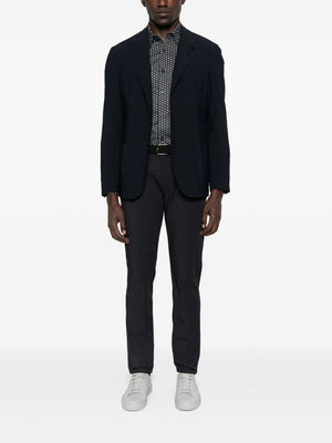 Emporio Armani Stretch cotton shirt with printed pattern