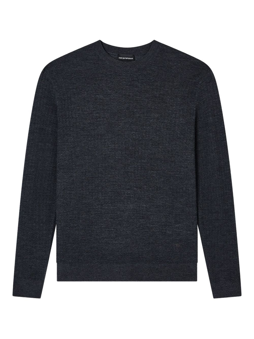 Emporio Armani Virgin wool sweater with raised jacquard pattern