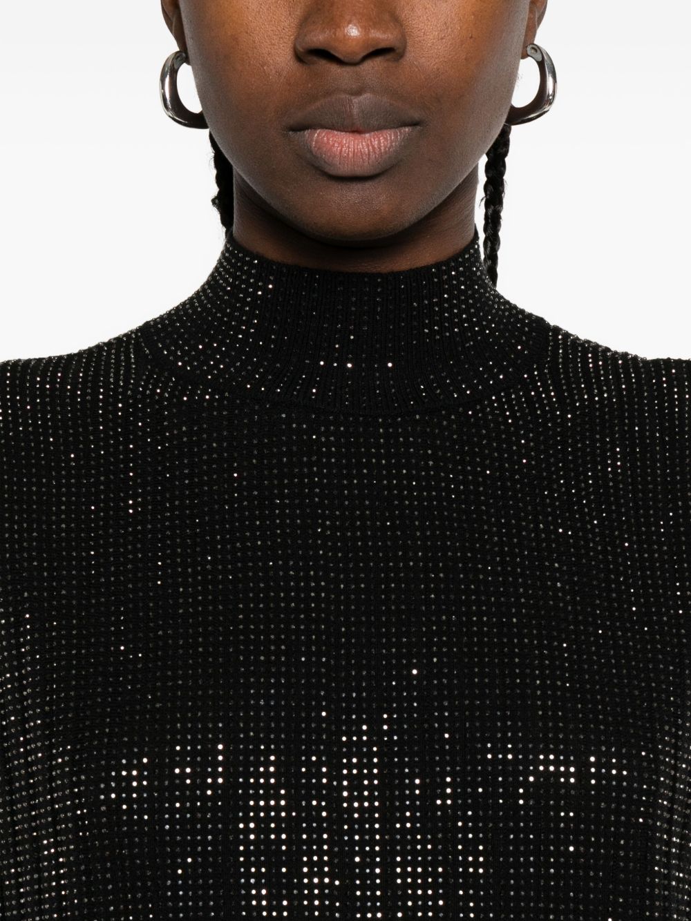 Emporio Armani Sequin high-neck sleeveless dress