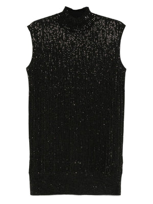 Emporio Armani Sequin high-neck sleeveless dress