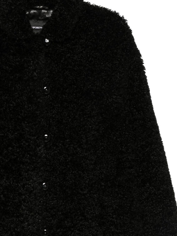 Emporio Armani Oversized coat in bouclé faux fur