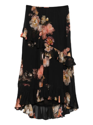 Zimmermann Floral-print ruffled skirt