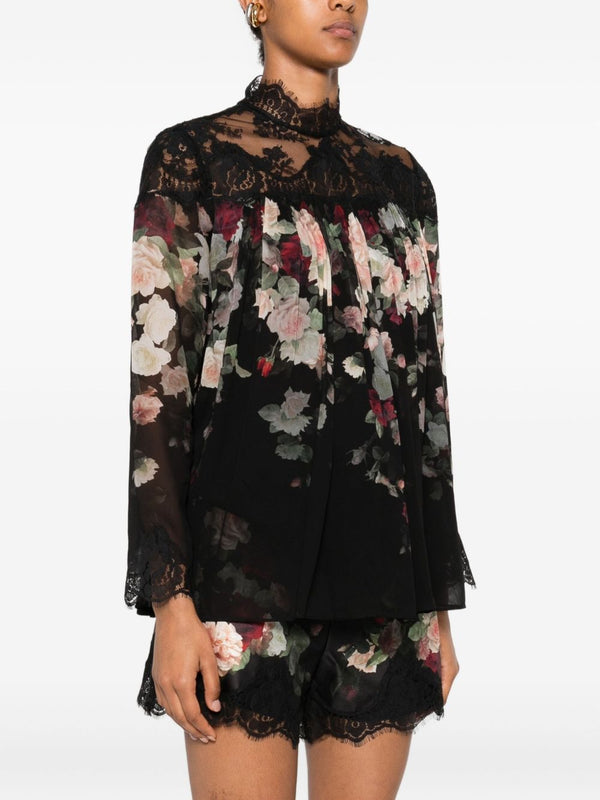 Zimmermann Lace-trimmed floral blouse