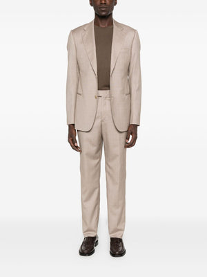 Emporio Armani Single-breasted suit with micro jacquard made of a wool and silk blend