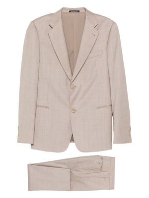 Emporio Armani Single-breasted suit with micro jacquard made of a wool and silk blend