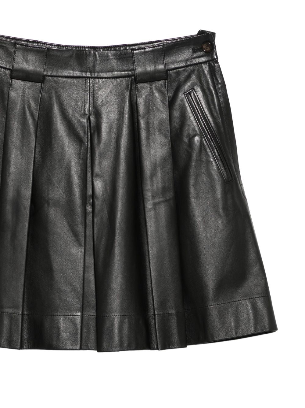 Emporio Armani Pleated leather mini skirt