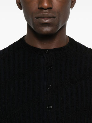 Emporio Armani Henley ribbed sweater