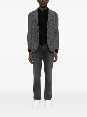 Emporio Armani Henley ribbed sweater