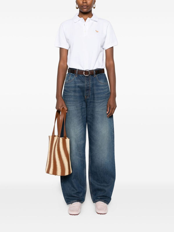 Maison Kitsuné Fox-embroidered polo shirt