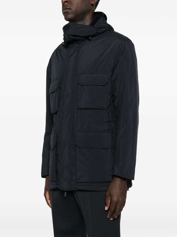 Emporio Armani Hooded multi-pocket coat