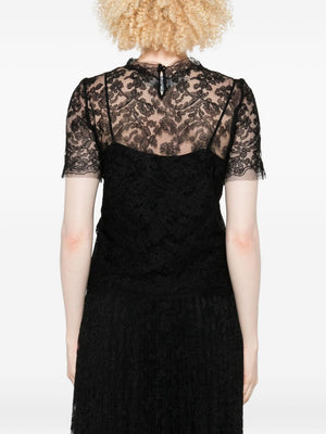 Ermanno Scervino Floral-lace short-sleeve top