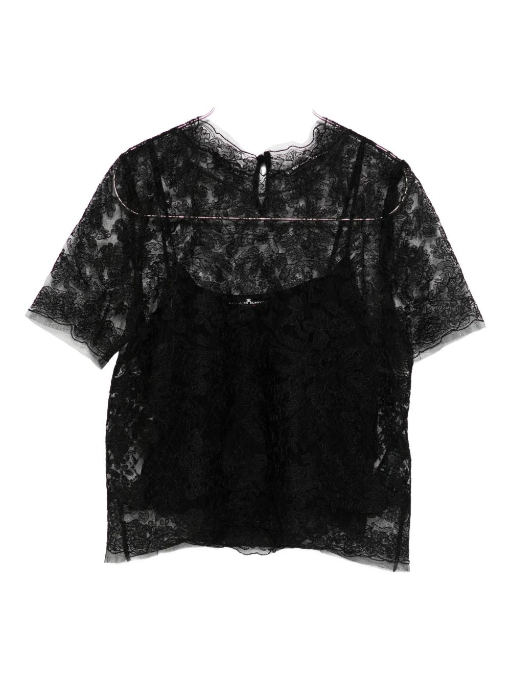 Ermanno Scervino Floral-lace short-sleeve top