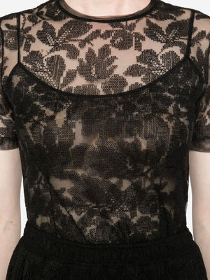 Ermanno Scervino Floral-lace mesh top