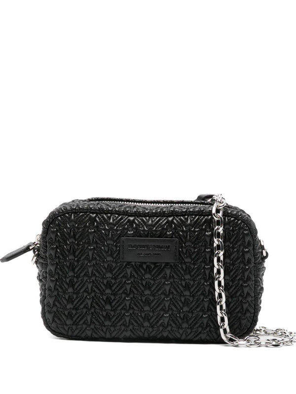Emporio Armani Embossed camera case with chain shoulder strap