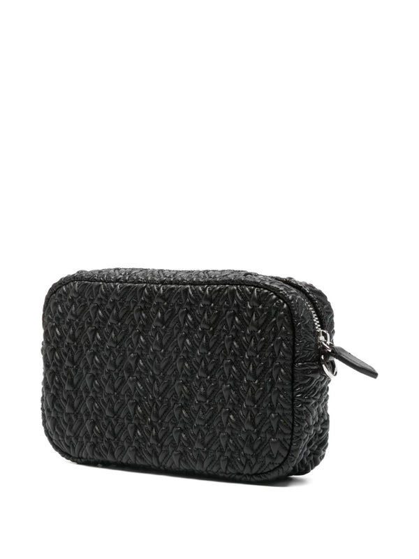 Emporio Armani Embossed camera case with chain shoulder strap