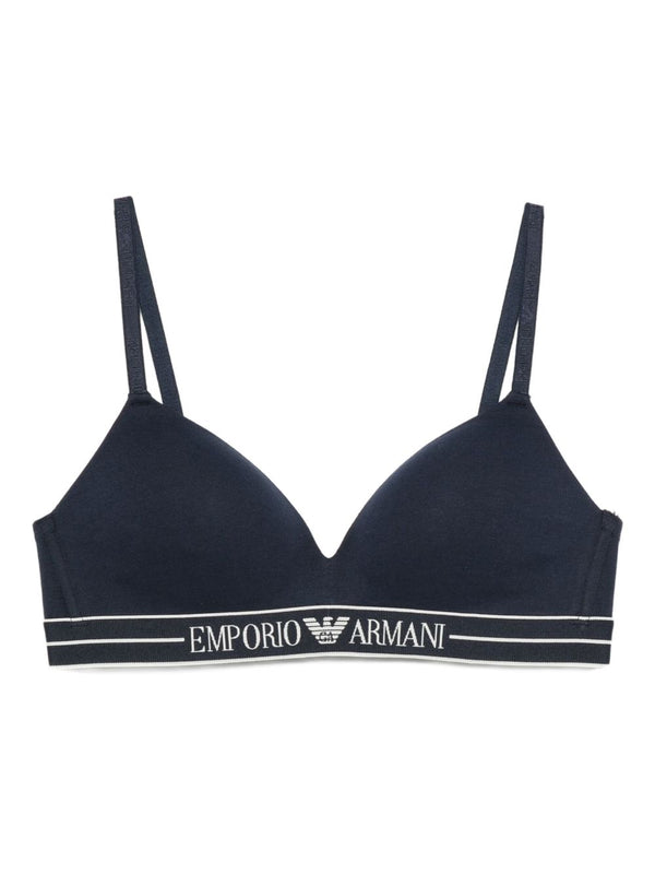 Emporio Armani ASV organic-cotton, padded triangle bra with logo underband
