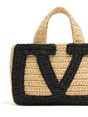 Valentino Garavani Viva Superstar Small Raffia Shopping Bag