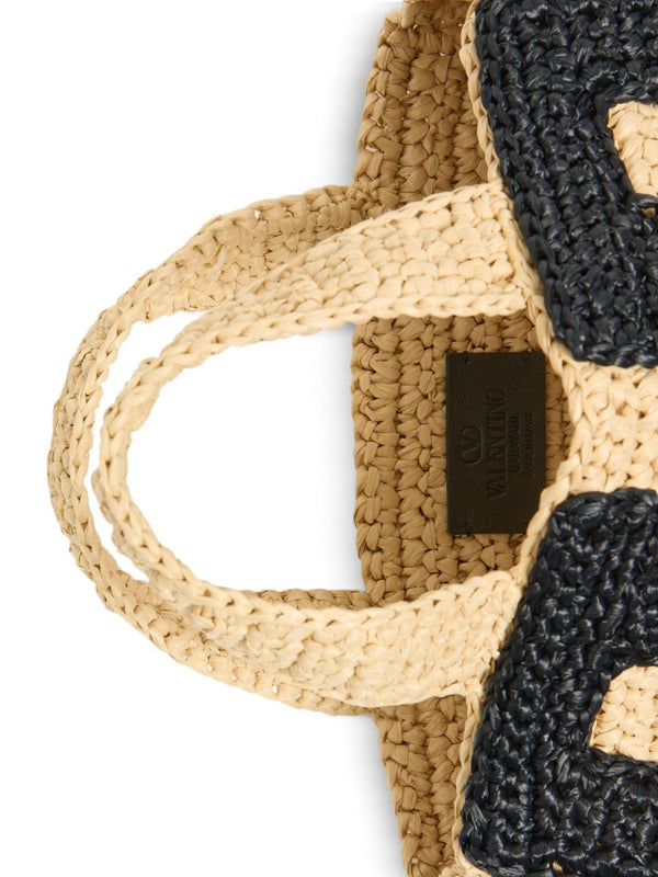 Valentino Garavani Viva Superstar Small Raffia Shopping Bag