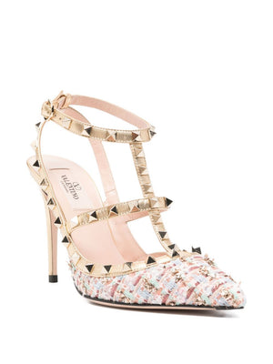 Valentino Garavani Rockstud tweed slingback pumps