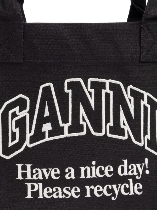Ganni Recycled cotton large tote bag