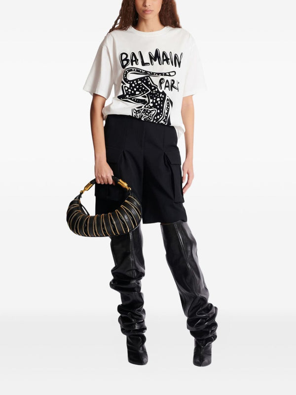 Balmain Short-sleeved T-shirt with leopard print