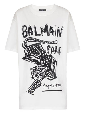 Balmain Short-sleeved T-shirt with leopard print